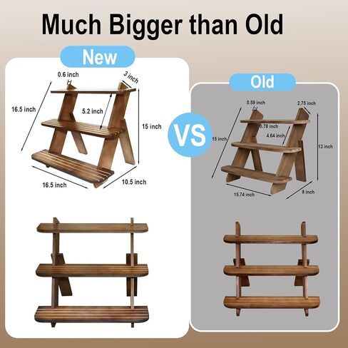 Wooden Display Riser Stand,3 Tier Perfume and Cologne Organizer Stands,Farmhouse Cupcake Stands,Table Display Stand For Vendors and Home Using,Rustic Display Shelf for Candles(White) in Saudi Arabia