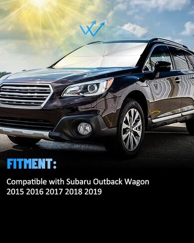 BESTVIEW Front Windshield Sun Shade Compatible with Subaru Outback 2015 2016 2017 2018 2019, Foldable Reflective Sunshade for Car Front Window, 3 Layers 210T Material in Saudi Arabia