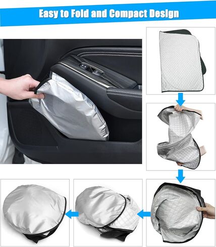 BESTVIEW Front Windshield Sun Shade Compatible with Subaru Outback 2015 2016 2017 2018 2019, Foldable Reflective Sunshade for Car Front Window, 3 Layers 210T Material in Kuwait