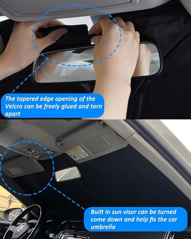 BESTVIEW Front Windshield Sun Shade Compatible with Subaru Outback 2015 2016 2017 2018 2019, Foldable Reflective Sunshade for Car Front Window, 3 Layers 210T Material in Kuwait