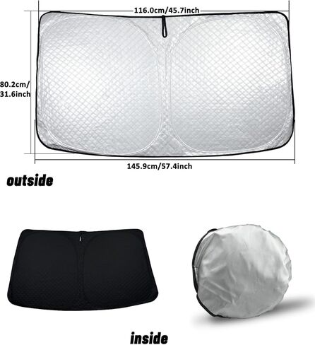 BESTVIEW Front Windshield Sun Shade Compatible with Subaru Outback 2015 2016 2017 2018 2019, Foldable Reflective Sunshade for Car Front Window, 3 Layers 210T Material in Kuwait