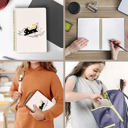 مجلة ملاحظات حلزونية لطيف B5 تصميم جميل للنساء الفتيات Kawaii مع جيب ، 10 × 7.2 بوصة ، مبطن ، كتاب القط in Kuwait