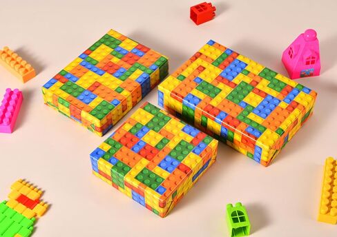 Titiweet Building Bricks Wrapping Paper Roll - Mini Roll 17 Inches X 16.4 Feet, Birthday Christmas Wrapping Paper for Boys Girls(Building Bricks) in Kuwait