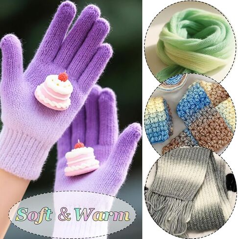 Cake Yarn for Crocheting,Colorful Crochet Yarn 3x100g 60% Cotton 30% Acrylic 10% Wool,Soft Fluffy Gradient Ombré Cotton Yarn for Crocheting Sweater,Blanket,Glove in Saudi Arabia