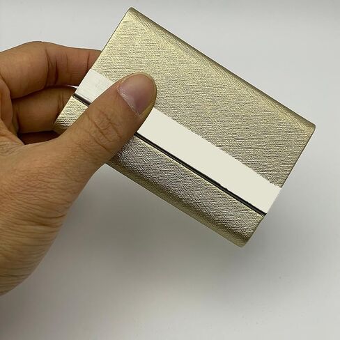 Business Card Holder, Stainless Steel Business Card Case, Metal Name Card Holders, PU Leather Name Card Case, Slim Pocket Card Carrier for Men and Women (Pink) in Saudi Arabia