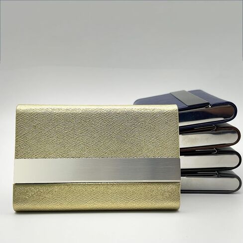 Business Card Holder, Stainless Steel Business Card Case, Metal Name Card Holders, PU Leather Name Card Case, Slim Pocket Card Carrier for Men and Women (Pink) in Saudi Arabia