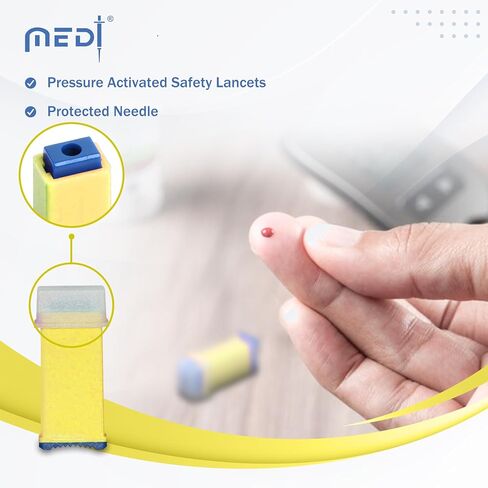 MedtLancet I Pressure Activated Safety Lancets 26Gx1.8mm, 100 Pieces in Kuwait
