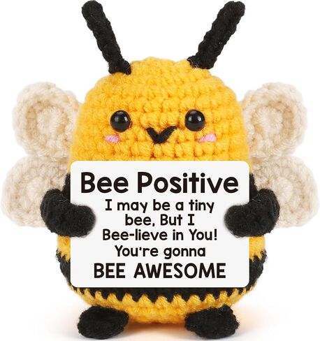 LEJIAJINW Fathers Day Dad Gifts for Daddy, Bonus Dad, Husband, Step Dad, New Dad, Dad Birthday Gift, Funny Dad Stocking Stuffers for Men, Mini Cute Handmade Crochet Positive Bee in Saudi Arabia