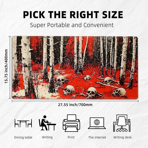 for MTG Playmat with Storage Bags, Card Playmat for TCG Card Playing Game,Rollable & Foldable for PTCG and Board Game Mat for Cards,Non-Slip Skulls Desk Mat for Home Office in Saudi Arabia