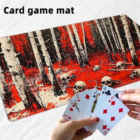 for MTG Playmat with Storage Bags, Card Playmat for TCG Card Playing Game,Rollable & Foldable for PTCG and Board Game Mat for Cards,Non-Slip Skulls Desk Mat for Home Office in Saudi Arabia