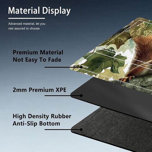 MTG Playmat Size 27.55x15.74in مع أكياس التخزين Playmat TCG و Game Game Mat للبطاقات قاعدة موسباد مقاومة للزلزات (Squirrel ، مع المنطقة) in Kuwait