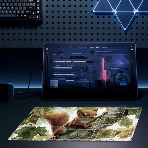MTG Playmat Size 27.55x15.74in مع أكياس التخزين Playmat TCG و Game Game Mat للبطاقات قاعدة موسباد مقاومة للزلزات (Squirrel ، مع المنطقة) in Kuwait