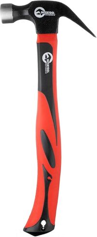 INTERTOOL Cross Peen Hammer 0.44 رطل / 7 أوقية، علبة خفيفة الوزن، مطرقة تثبيت ومطرقة، مقبض من الألياف الزجاجية ممتص للصدمات مقاس 11 بوصة HT08-0202 in Kuwait