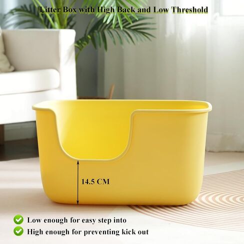 Vealind Large High Sided Cat Litter Box Extra Deep Kitty Litter Tray for Multi Cats Household, High Wall Cat Litter Pan Anti-Splashing Scatter Shield High-Back in Saudi Arabia