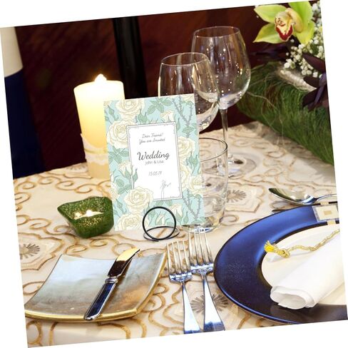 Nuobesty 6 PCS Mini Place Card Mostuds ، حاملي أرقام الجدول الأسود ، مقاطع قائمة الأسماء ، حاملي صور الطاولات لحفل الزفاف ، حفل الذكرى السنوية in Kuwait