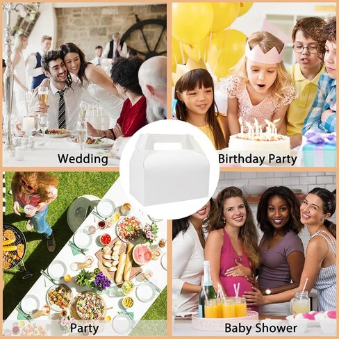 Unarty 30 PCS Large Gable Boxes 9 x 6 x 6 Inch White Gable Box, Large Treat Boxes Party Favor Boxes for Wedding, Birthday in Kuwait