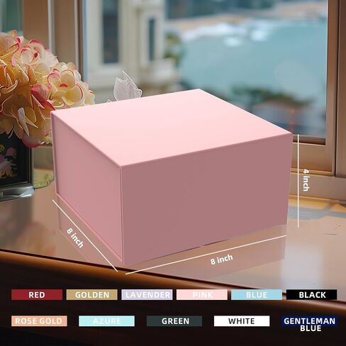 صندوق هدايا مع غطاء 8 × 8 × 4 بوصات ، صندوق هدايا مغناطيسي مع شريط للهدايا ، صندوق هدايا وصيفات الشرف ، صندوق هدايا عيد ميلاد ، فاخر لتعبئة الهدايا ، صندوق هدايا إغلاق مغناطيسي لالتفاف الهدايا in Kuwait