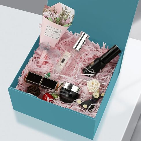 صندوق هدايا مع غطاء 8 × 8 × 4 بوصات ، صندوق هدايا مغناطيسي مع شريط للهدايا ، صندوق هدايا وصيفات الشرف ، صندوق هدايا عيد ميلاد ، فاخر لتعبئة الهدايا ، صندوق هدايا إغلاق مغناطيسي لالتفاف الهدايا in Kuwait