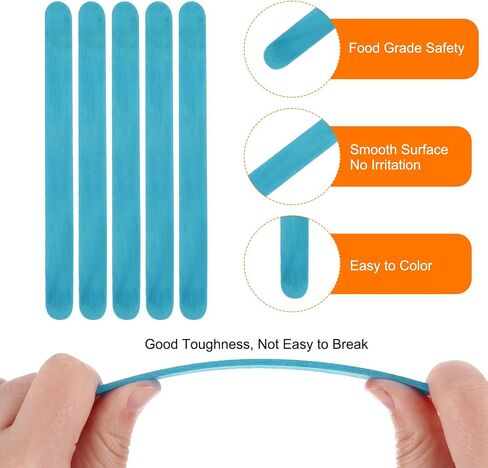 DMiotech 200 Pack 4.5" x 0.35" Wood Craft Sticks Strong Natural Birch Sticks Paint Stir Sticks for Molding Building and Home Decor Projects,Green in Kuwait