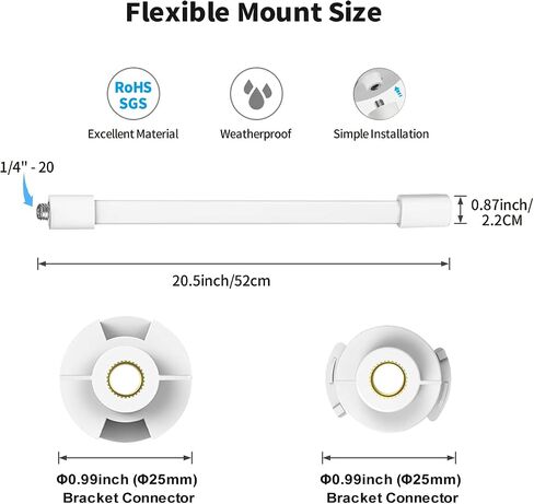 Flexible Baby Monitor Clip Clamp Mount Holder for HelloBaby HB65/HB40/HB6550/HB66/HB248/HB6339/HB6550 Pro, ANMEATE SM935E/SM650/Bonoch/ChildsFarm Baby Monitor, Long Gooseneck Arm, No Tools Needed in Kuwait