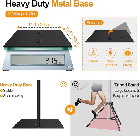 FUDESY Backdrop Stand Heavy Duty, 10x10ft Adjustable Photo Background Pipe and Drape Backdrop Stand Kit with Metal Base for Photography Parties Birthday Video Studio in Kuwait