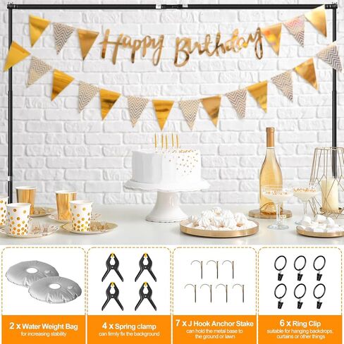 FUDESY Backdrop Stand Heavy Duty, 10x10ft Adjustable Photo Background Pipe and Drape Backdrop Stand Kit with Metal Base for Photography Parties Birthday Video Studio in Kuwait