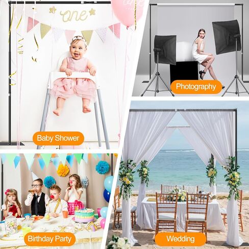 FUDESY Backdrop Stand Heavy Duty, 10x10ft Adjustable Photo Background Pipe and Drape Backdrop Stand Kit with Metal Base for Photography Parties Birthday Video Studio in Kuwait