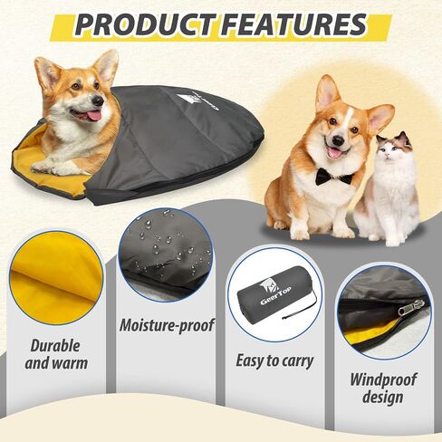 GEERTOP Lightweight Dog Sleeping Bag Portable Cozy Durable Machine Washable Pet Bed for Camping, Hiking Travel in Kuwait