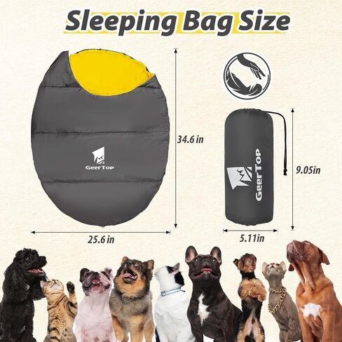 GEERTOP Lightweight Dog Sleeping Bag Portable Cozy Durable Machine Washable Pet Bed for Camping, Hiking Travel in Kuwait