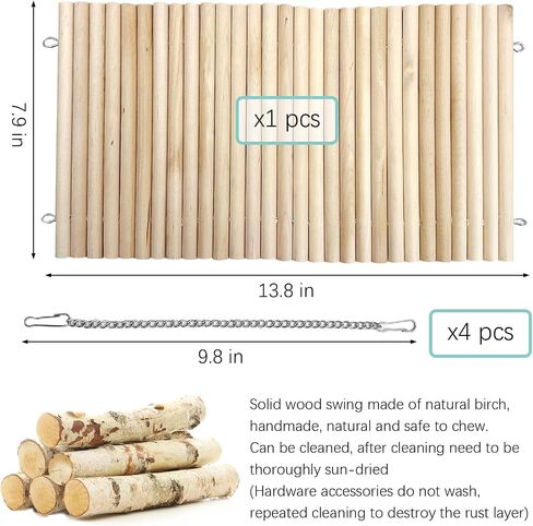 Hamiledyi Wooden Ladder Bridge Hamster Hammock Suspension Bridge - Small Animal Hammock Swing & Chew Toys for Rabbit, Chinchilla, Guinea Pig in Saudi Arabia