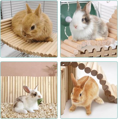 Hamiledyi Wooden Ladder Bridge Hamster Hammock Suspension Bridge - Small Animal Hammock Swing & Chew Toys for Rabbit, Chinchilla, Guinea Pig in Saudi Arabia