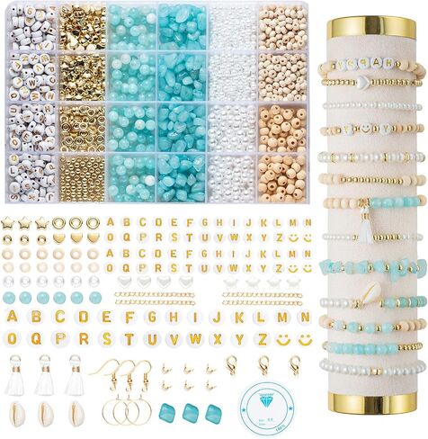 Jewelry Making Supplies Kit Natural Stone Beads for Irregular Natural Stone with for DIY Craft Bracelet Necklace Earrings for Adults (Blue) in Saudi Arabia