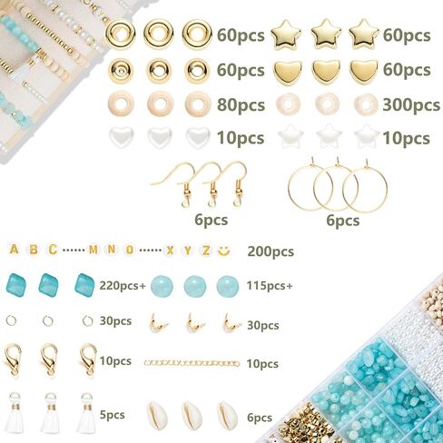 Jewelry Making Supplies Kit Natural Stone Beads for Irregular Natural Stone with for DIY Craft Bracelet Necklace Earrings for Adults (Blue) in Saudi Arabia