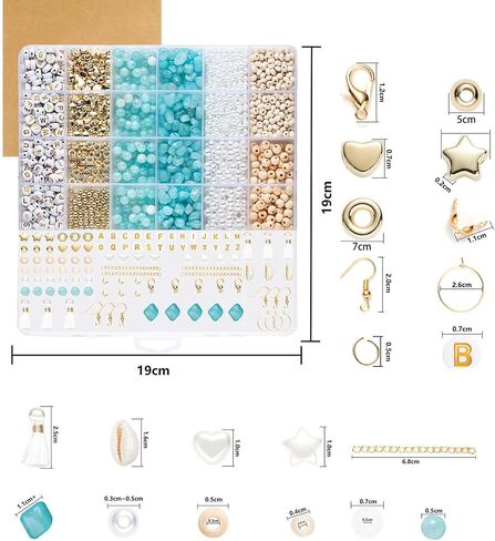 Jewelry Making Supplies Kit Natural Stone Beads for Irregular Natural Stone with for DIY Craft Bracelet Necklace Earrings for Adults (Blue) in Saudi Arabia