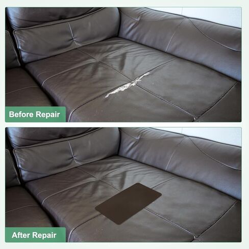 6-Pack Polyester Repair Patches, 7.9 x 3.9 Self-Adhesive Fabric Repair Patches Waterproof Lightweight for Clothes/Sofas/Tents/Car Seats/Bags [Beige] in Kuwait