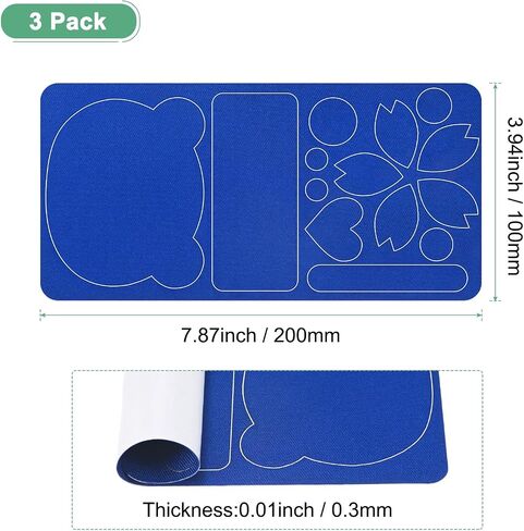 3-Pack Polyester Repair Patches, 7.9 x 3.9 Self-Adhesive Pre-Cut Fabric Repair Patches Waterproof Lightweight for Clothes/Sofas/Tents/Bags/Car Seats [Denim Dark Blue] in Saudi Arabia