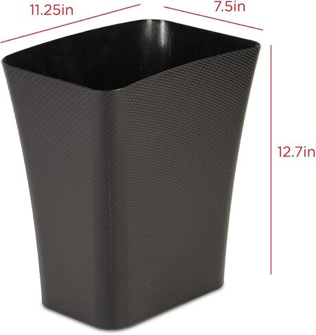 CLOROX Textura Slim Trash Can - 3.1 Gallon Small Waste Basket for Narrow Spaces - Skinny Plastic Garbage Bin for Bathroom, Bedroom, or Office, White in Kuwait