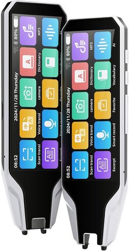 AI Reading Language Translator Pen, Translation Scanner, 134-Languges & Accents, Real-time Translation Device, HD Sound, Long Battery Life, for Students Adults (4.0 inches White) in Saudi Arabia