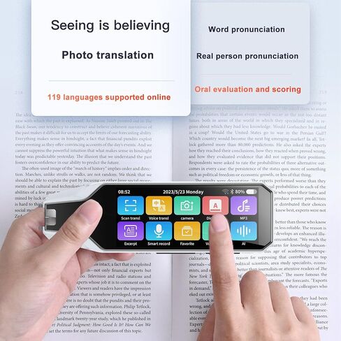 AI Reading Language Translator Pen, Translation Scanner, 134-Languges & Accents, Real-time Translation Device, HD Sound, Long Battery Life, for Students Adults (4.0 inches White) in Saudi Arabia