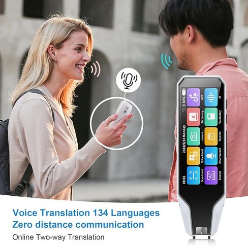 AI Reading Language Translator Pen, Translation Scanner, 134-Languges & Accents, Real-time Translation Device, HD Sound, Long Battery Life, for Students Adults (4.0 inches White) in Saudi Arabia