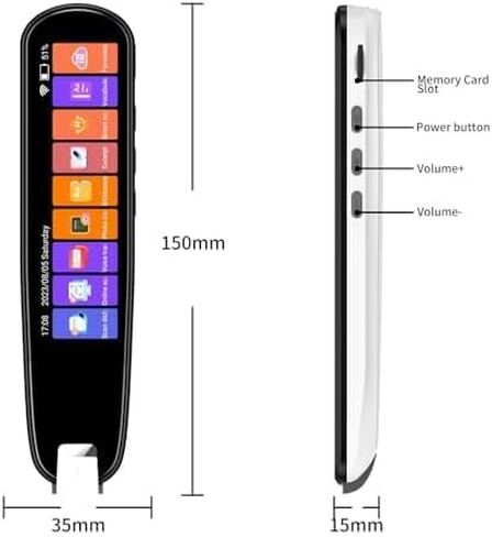 AI Reading Language Translator Pen, Translation Scanner, 134-Languges & Accents, Real-time Translation Device, HD Sound, Long Battery Life, for Students Adults (4.0 inches White) in Saudi Arabia