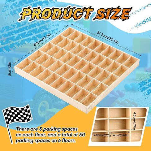 1 PCS Hot 1/64 DIECAST Wheels Display Case يحمل لعبة Wooden Wall Mount Car Display Care Grash Organizer for toy toy toy toy ، wheel ، model ، 10 layers (50 paces) in Kuwait