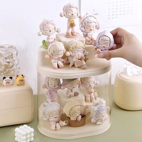 Clear Figures Display Case with Stackable Figures Blind Box Doll Display Stand for Pop Mart Lego Collectibles Action Figures in Saudi Arabia