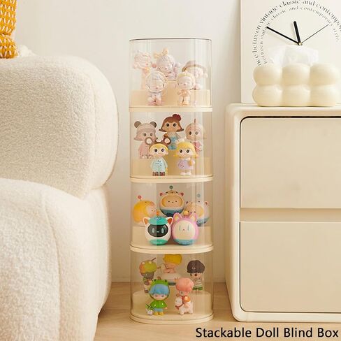 Clear Figures Display Case with Stackable Figures Blind Box Doll Display Stand for Pop Mart Lego Collectibles Action Figures in Saudi Arabia