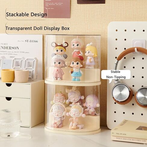 Clear Figures Display Case with Stackable Figures Blind Box Doll Display Stand for Pop Mart Lego Collectibles Action Figures in Saudi Arabia