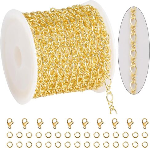 KYUNHOO 5.5 Yard Silver Chain for Jewelry Making Stainless Steel Chains Bulk Unwelded Curb Chain Permanent Jewelry Chain for Craft DIY Finding Jewelry Making Supplies in Kuwait