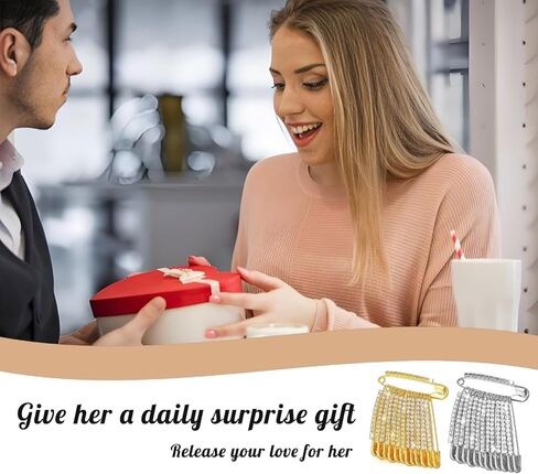 دبابيس السلامة الفضية الذهبية للملابس ، ودبابيس ودبابيس للنساء مع أحجار الراين ، مناسبة للقبعات مقاطع السترة شال شال مقاطع للنساء الملابس 26 قطعة (الذهب) in Kuwait