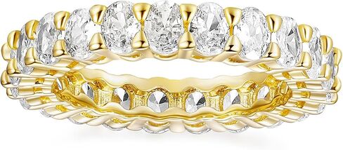 SHINYSO Wedding Band for Women Oval Cubic Zirconia Love Ring Engagement Stackable Promise Rings for Her Silver Size 5 in Saudi Arabia