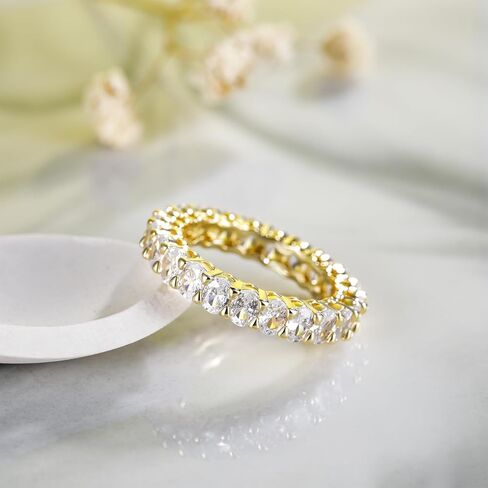 SHINYSO Wedding Band for Women Oval Cubic Zirconia Love Ring Engagement Stackable Promise Rings for Her Silver Size 5 in Saudi Arabia