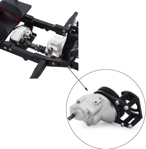 Metal D90 Single Speed Transmission Gearbox with Clockable Motor for 1/10 RC Crawler RC4WD Gelande II FJ40 G2 D110 DefenderTF2 in Saudi Arabia